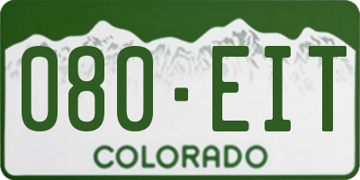 CO license plate 080EIT