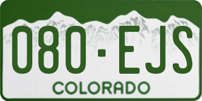 CO license plate 080EJS