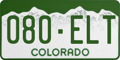 CO license plate 080ELT