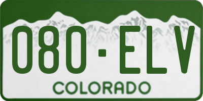 CO license plate 080ELV