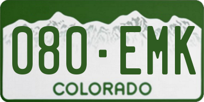CO license plate 080EMK