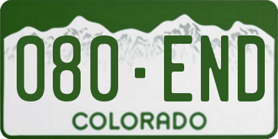 CO license plate 080END