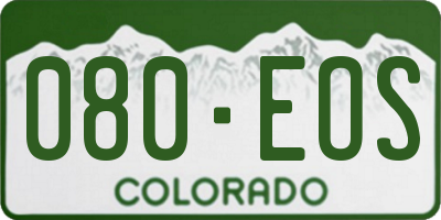 CO license plate 080EOS