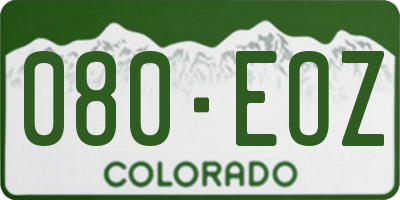 CO license plate 080EOZ
