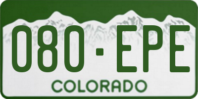 CO license plate 080EPE