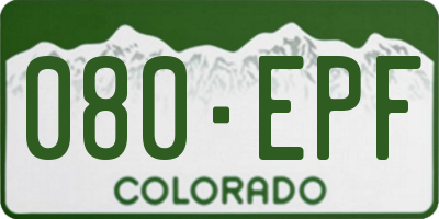 CO license plate 080EPF