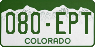 CO license plate 080EPT