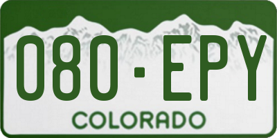 CO license plate 080EPY