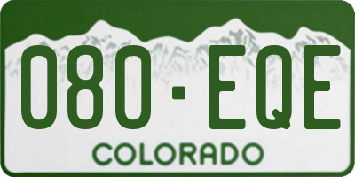 CO license plate 080EQE