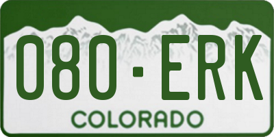CO license plate 080ERK