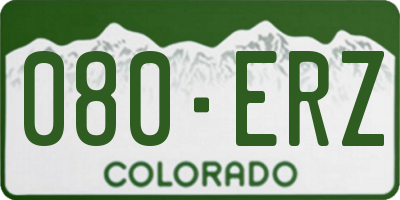 CO license plate 080ERZ