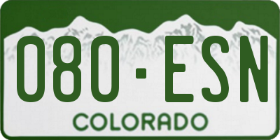 CO license plate 080ESN