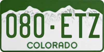 CO license plate 080ETZ