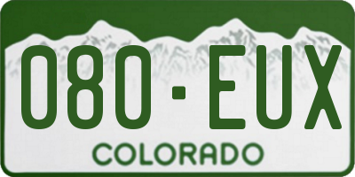 CO license plate 080EUX