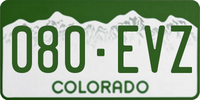 CO license plate 080EVZ