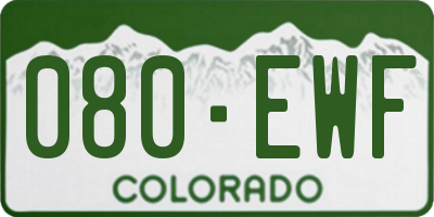 CO license plate 080EWF