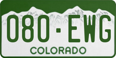 CO license plate 080EWG
