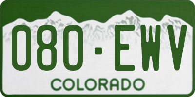 CO license plate 080EWV