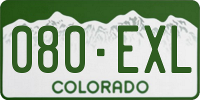 CO license plate 080EXL