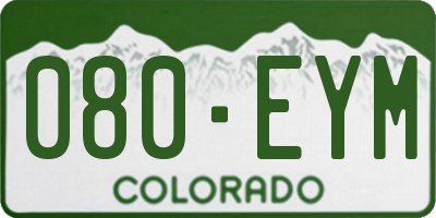 CO license plate 080EYM