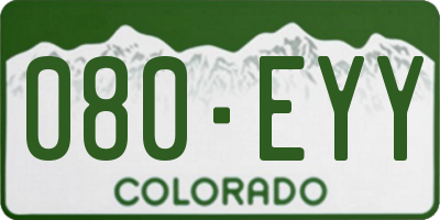 CO license plate 080EYY