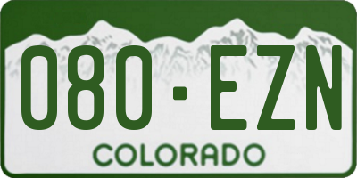 CO license plate 080EZN