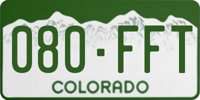CO license plate 080FFT