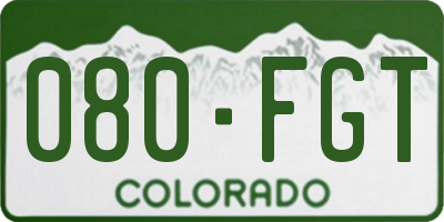 CO license plate 080FGT