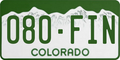CO license plate 080FIN