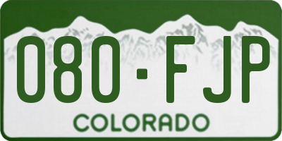CO license plate 080FJP