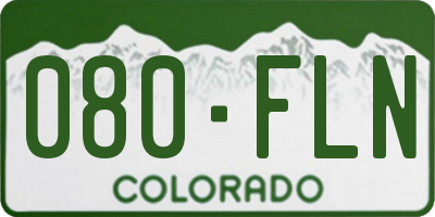 CO license plate 080FLN