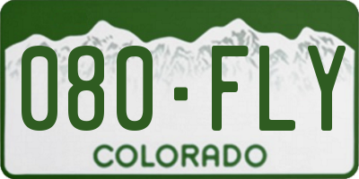 CO license plate 080FLY