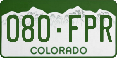 CO license plate 080FPR