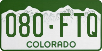 CO license plate 080FTQ