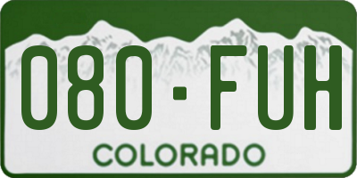 CO license plate 080FUH