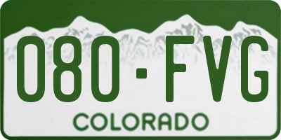 CO license plate 080FVG