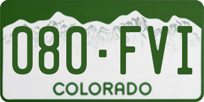 CO license plate 080FVI