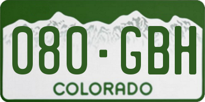 CO license plate 080GBH