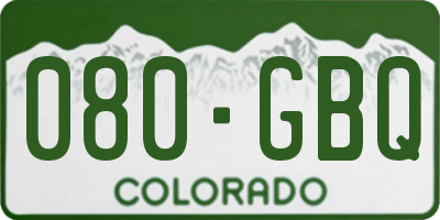 CO license plate 080GBQ