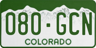 CO license plate 080GCN