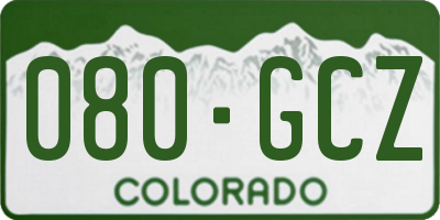 CO license plate 080GCZ