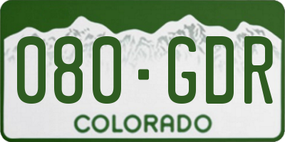 CO license plate 080GDR