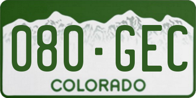 CO license plate 080GEC