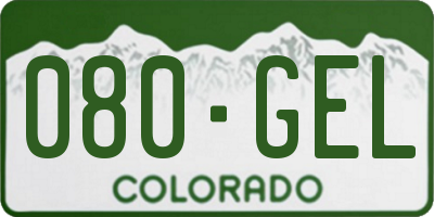 CO license plate 080GEL