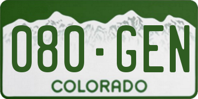 CO license plate 080GEN