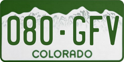 CO license plate 080GFV