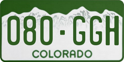 CO license plate 080GGH