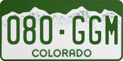 CO license plate 080GGM