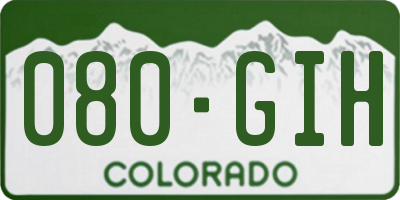 CO license plate 080GIH