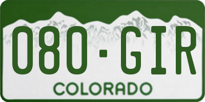 CO license plate 080GIR
